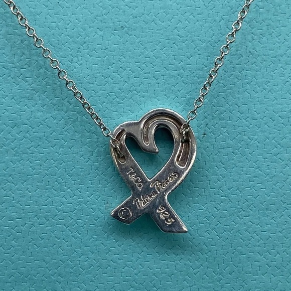 Authentic Tiffany & Co. 925 Sterling Silver Paloma Picasso Loving Heart Necklace - Picture 4 of 10